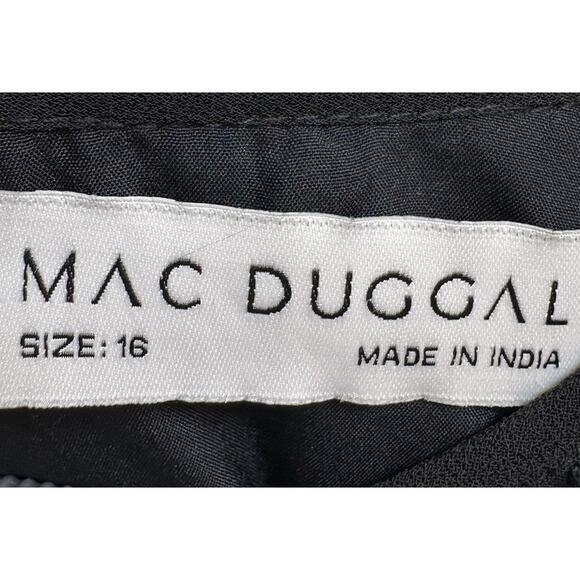 Mac Duggal A10509 Black Sleeveless High Neck Beaded Midi Sheath Dress Size 16 - Picture 6 of 7